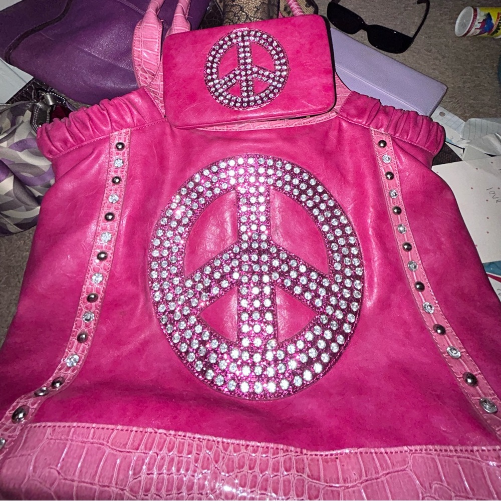 pink snake skin bag